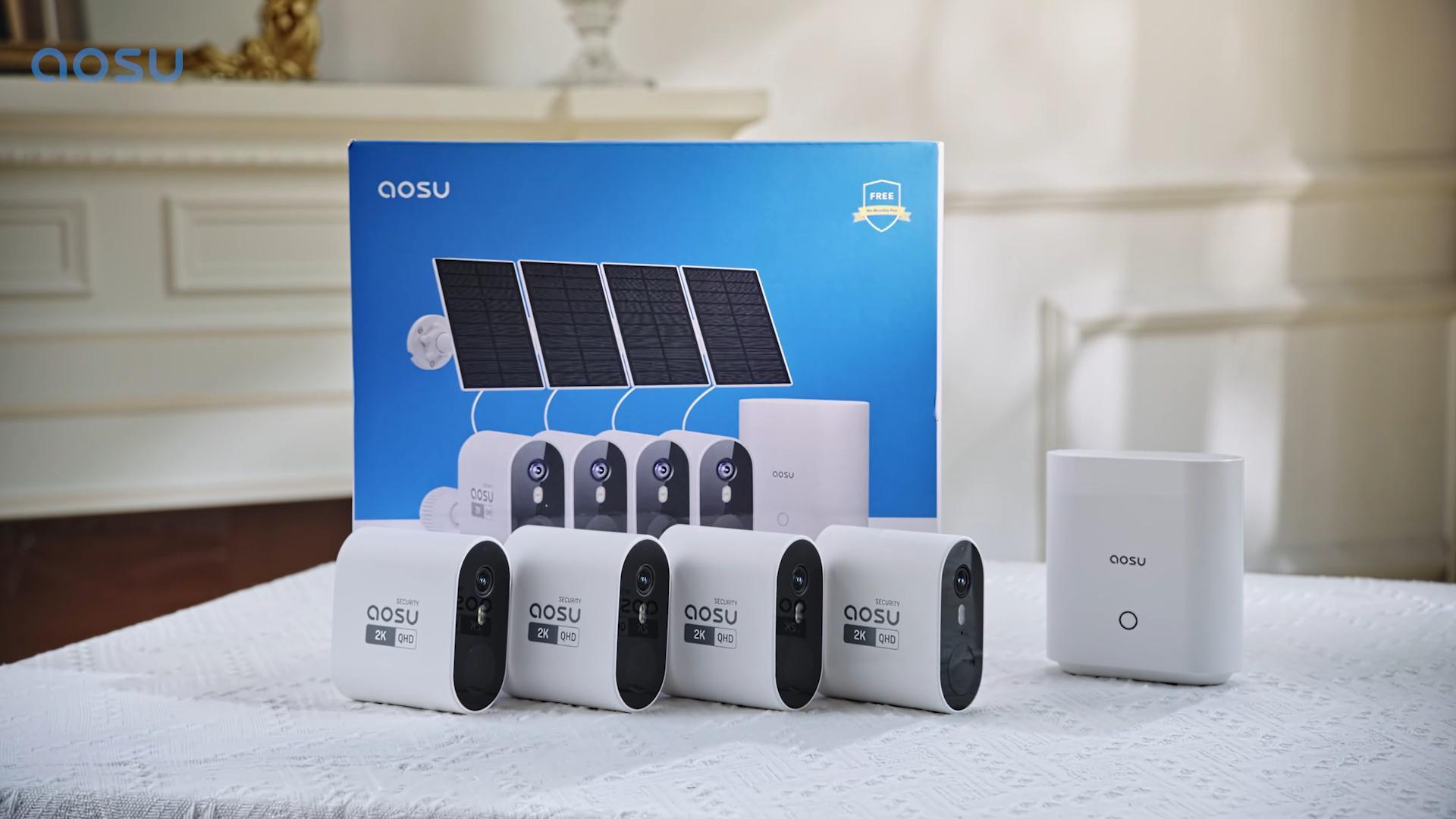 Amazon.com : aosu Solar Security Cameras Wireless Outdoor, 4-Cam